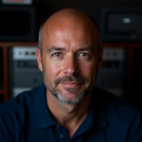 Portrait de Marc Bernard, spécialiste de l'électronique musicale